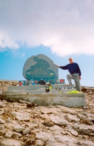 Me at the Tom Simpson Memorial on Mt. Ventoux